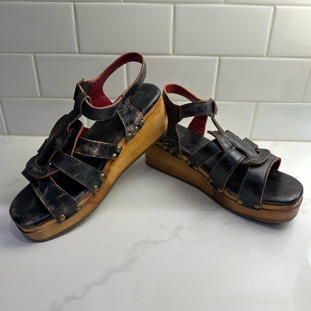 Bed Stu Black Fabiola Sandals - Size 8